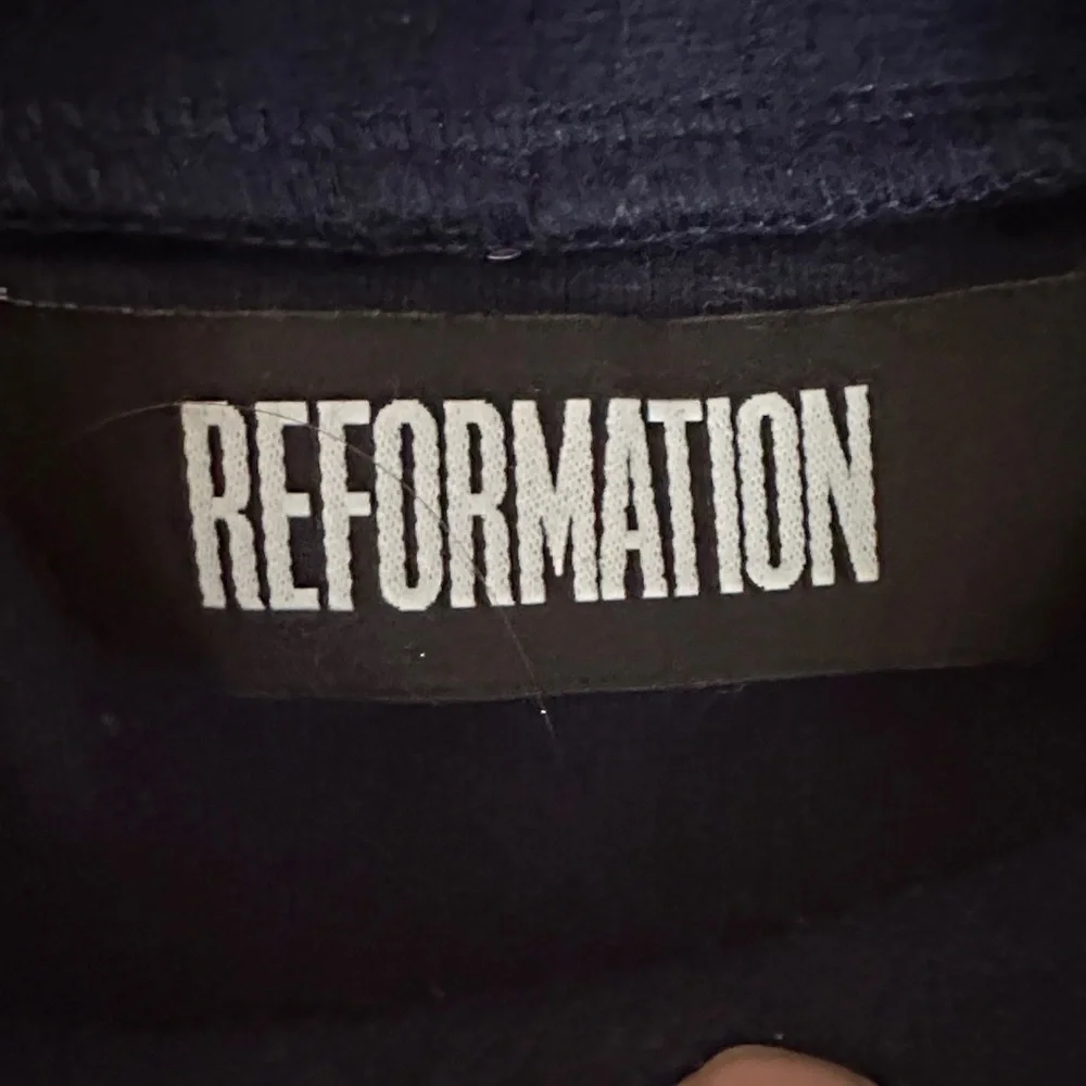 Reformation Deep Blue Long Tunic Turtleneck Sweater - Picture 2 of 4